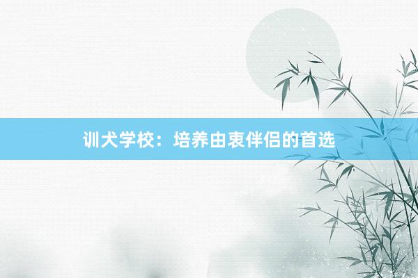 训犬学校：培养由衷伴侣的首选